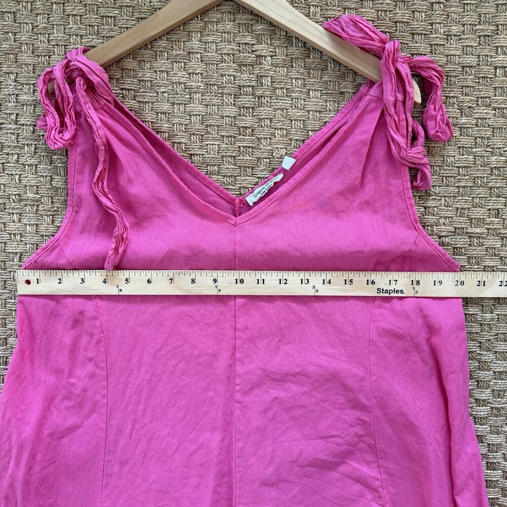 Cristina Vergani 100% Linen Women’s Sleeveless Pink High Low Maxi Dress Sz XL - Picture 10 of 11
